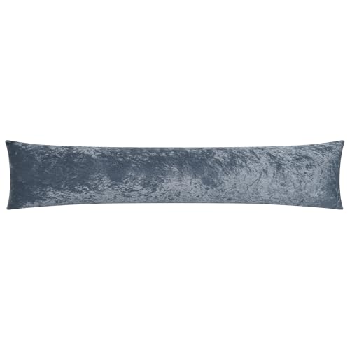 Image of Soft Velvet Draught Excluder 92×20cm – Luxury Door Draught Stopper Cushion (Steel Grey Velvet)