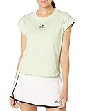 Imported adidas Ny Tennis-T-Shirt für Damen, Damen, kurzärmelig, Ny Tennis Tee, Grün/Schwarz, Large