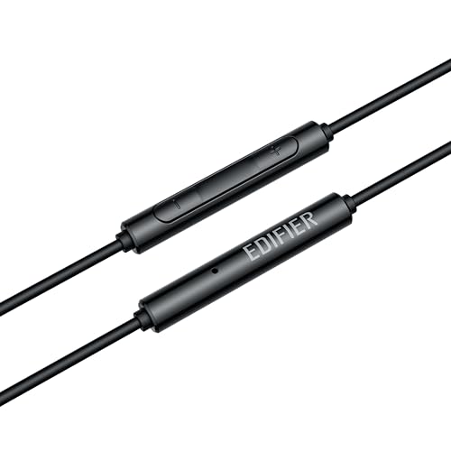 Image of Edifier P230 USB-C Wired Earphones, Hi-Res Audio, 12.4mm Dynamic Driver, IP54 Water Resistant, Black