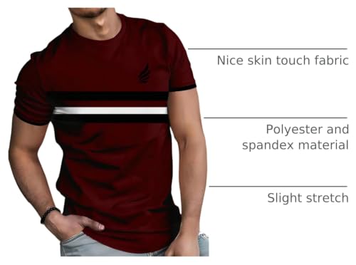 Image of RoseSeek Men's Color Block Short Sleeve Tee Shirts Casual Crewneck T Shirt Trendy Summer Tops