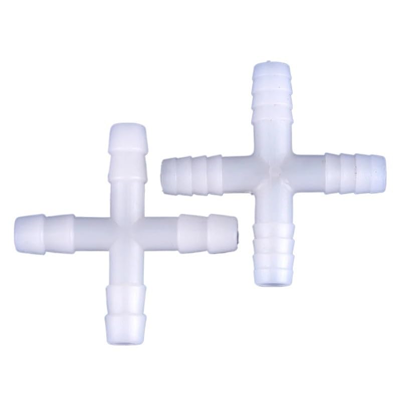 5/20/50/200/500 pezzi 8 mm 10 mm PE Connettore a croce P Tubo flessibile Giunto a 4 vie Irrigazione Irrigazione Giardino Connettore tubo acqua(8-8mm,500 Pieces)