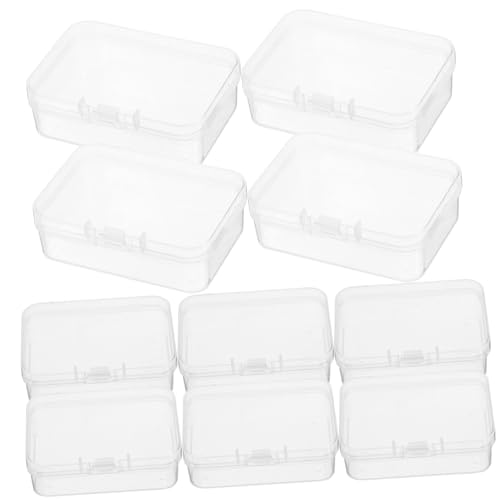 BUTIFULSIC 10pcs Mini Storage Boxes White Plastic Boxes Lid Beads Storage Containers Empty Cases