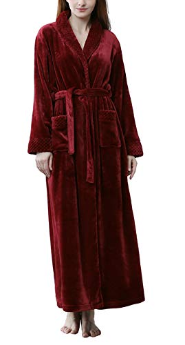 Pronghorn Peignoir de Bain en éponge à Capuche Extra-Long pour Femme Tissu Bouclette Doux et léger Robe de Chambre