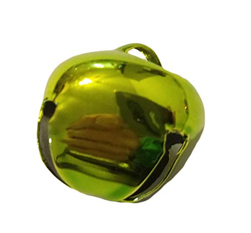 25mm (1 Inch) Bright Metal Craft Jingle Bells, Pack of 25 (Lime Green)