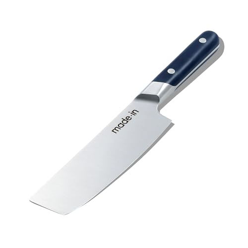 Image of Made In Cookware - 6 inch Nakiri Knife - Crafted in France - Full Tang With Harbour Blue Handle