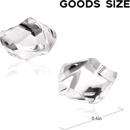 600PCS Fake Crushed Ice Rocks, Acrylic Diamond Crystals Fake Diamonds Plastic Clear Ice Cubes Diamond Table Scatters Acrylic Gems for Vase Fillers Home Decoration Wedding Birthday (Clear)
