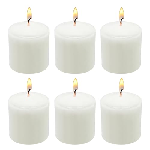 6 Pack White Pillar Candles - 2