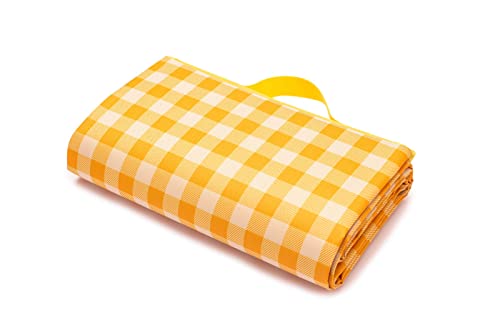 HNDXLHH Coperta Picnic Impermeabile Strisce Gialle Telo Picnic Comodo E Morbido,Tovaglia Pic Nic Pieghevole Leggero,Coperta Da Picnic,Picnic Blanket Per Parchi, Spiagge E Viaggi