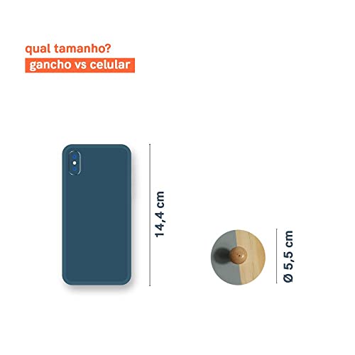 Oikos - Kit 2 Ganchos Adesivos de Parede em Madeira