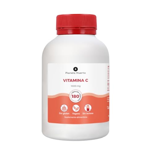 PLANETA HUERTO | Vitamina C 1000 mg 180 Cápsulas – Refuerzo para el Sistema Inmunológico – Con Escaramujo y Acerola – Antioxidante Natural