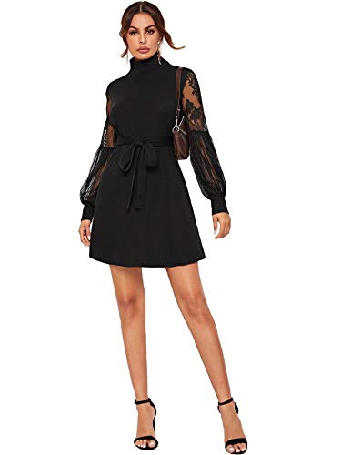 ROMWE-Womens-Sleeveless-Adjustable-Strappy-Bow-Belted-Flared-Swing-Dress