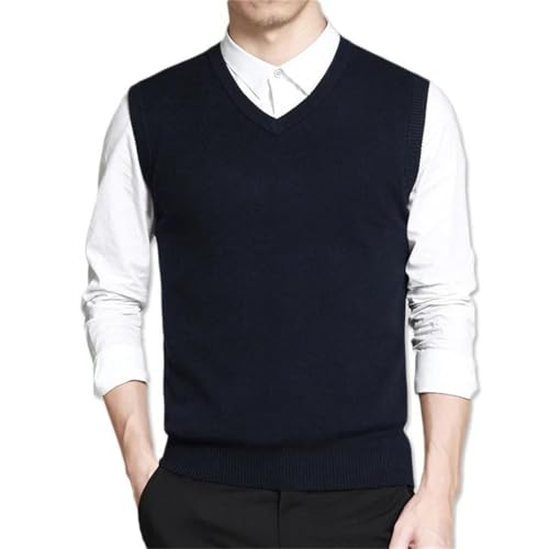 Mens Casual Wool Knitted Vest Business Sleeveless Vest Streetwear Sleeveless Pullover2