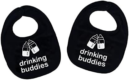 Drinking Buddies Unisex Bibs - Twins Baby Bibs For Boys and Girls