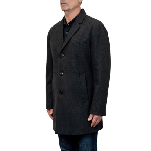 Image of LONDON FOG Men's Top Coat - Classic Fit Winter Coat, Signature Wool-Blend Men's Overcoat, (Regular & Big-Tall Sizes)