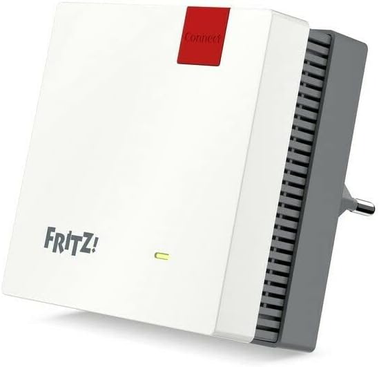 AVM FRITZ! Repeater 1200 AX (Wi-Fi 6 repeater) equipped with two radio units 5 GHz band (up to 2,400 Mbps), 2.4 GHz band (up to 600 Mbps), German-language version)