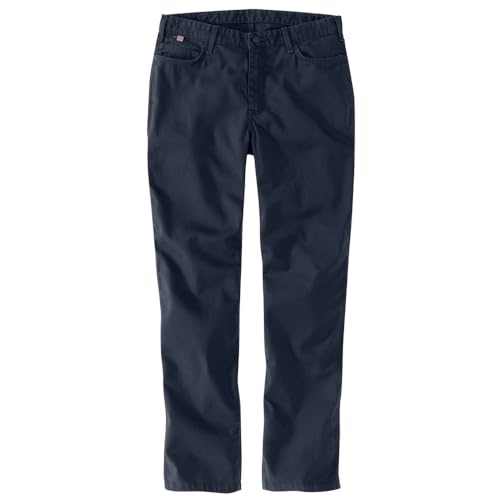 31vBuWE2sHL. SL500 Carhartt Women's Flame-Resistant Rugged Flex® Relaxed Fit Canvas Work Pant, Navy, 10