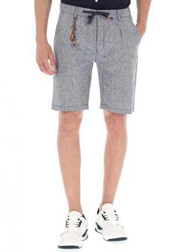 Bermuda pour homme en lin mélangé de marque YES ZEE bleu taille 30 premium