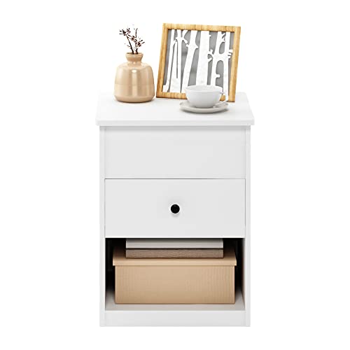 Image of Furinno Jensen Lift Top Nightstand, Solid White