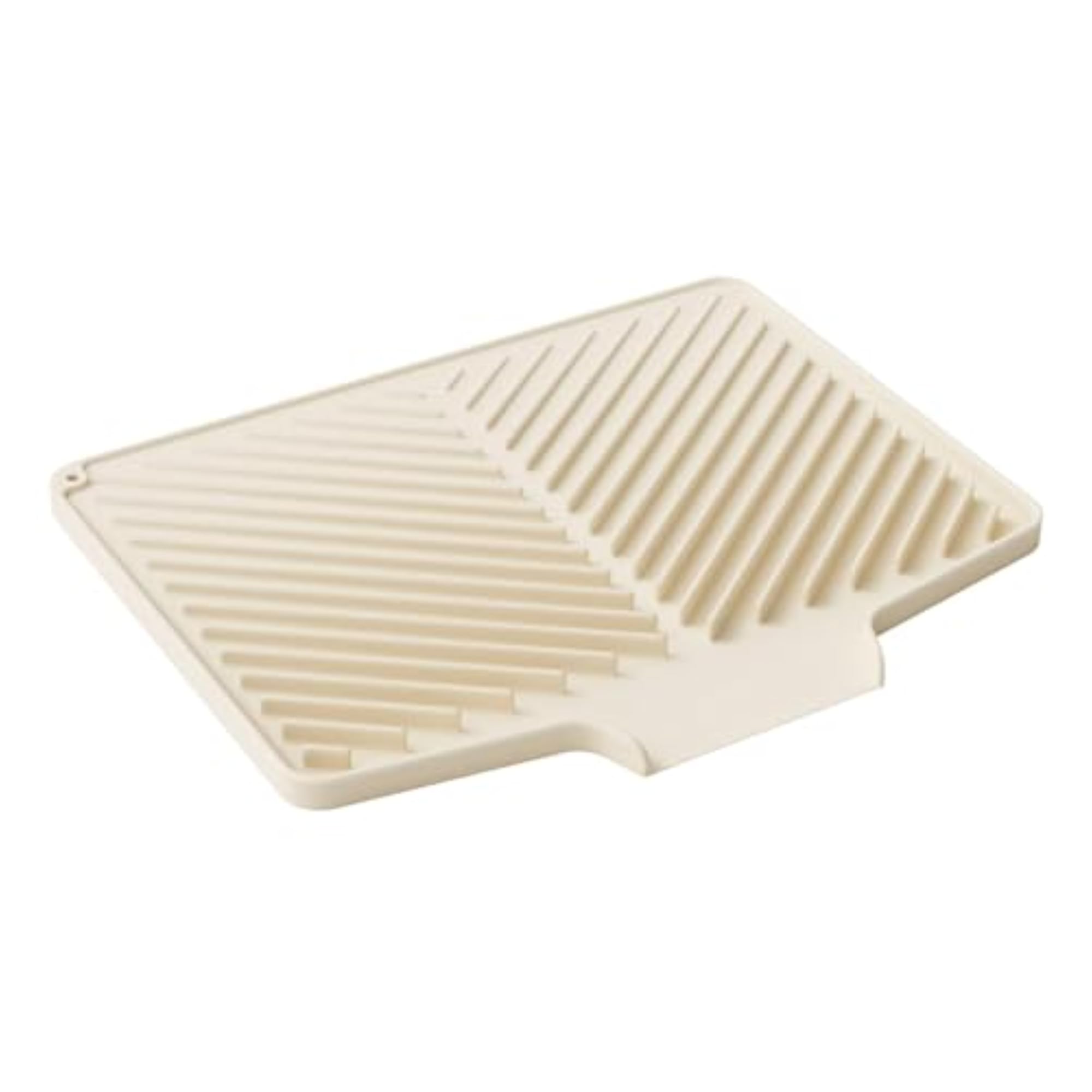 Silicone Kitchen Drying Mat for Utensils, Beige