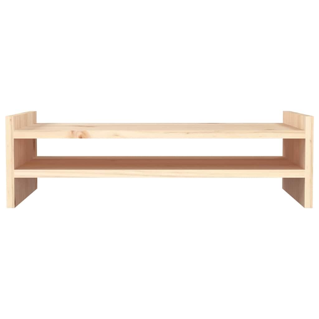 Supporto per monitor in legno massello di pino, 50 x 27 x 15 cm, scrivania per scrivania per computer e home office, ergonomico, ventilato, ripiano per ufficio e letto
