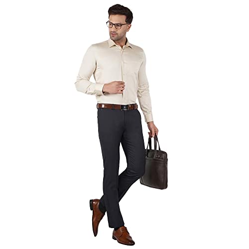 Image of blackberrys Structured Polyester Viscose Slim Fit Men's Work Wear Trousers