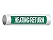 ComplianceSigns.com Heating Return (White Legend On Green Background) Pipe Label Decal, 8x2 inch 5-Pack Vinyl for Pipe Markers