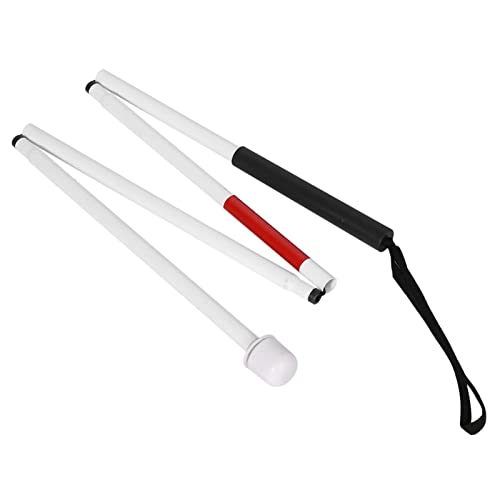 Bastón Plegable de Aleación de Aluminio, Antideslizante Cómodo para Personas con Discapacidad Visual, Portátil