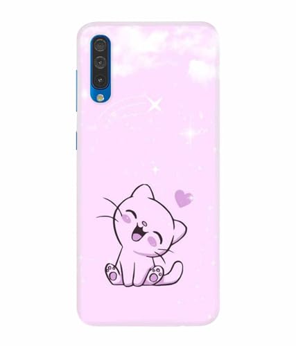Image of Printed Hard Back Case Cover & Compatible for Samsung Galaxy A50 / Samsung A50S / Samsung A30S | Cute Cat Vector (Multicolor) - D1189