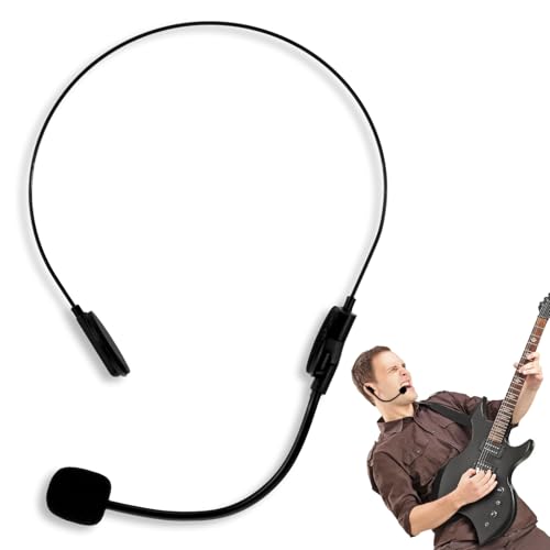 Fake Microphone Headset Prop Mic Rockstar Costume Accessories for Women Men Adjustable Star Singer Head Microphone Headphones Props for Halloween Cosplay Music Birthday Party Supplies (16 13 cm)