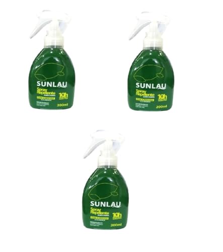 Kit 3 Frascos de Repelente Sunlau 200ml com Borrifador