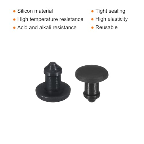 Image of MECCANIXITY Silicone Snap in Locking Hole Plugs Rubber Panel Seal Cover Flush Type Panel Round for Kitchen Rubber Bulkheads Waterproof Sealing Plugs 3mm /0.12 Inch Diameter Black,Pack of 20