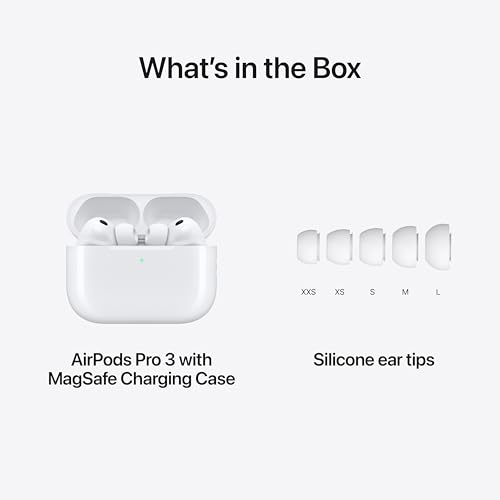 Image of Apple AirPods Pro 3 Wireless Earbuds, Active Noise Cancellation, Live Translation, Heart Rate Sensing, Hearing Aid Feature, Bluetooth Headphones, Spatial Audio, High-Fidelity Sound, USB-C Charging