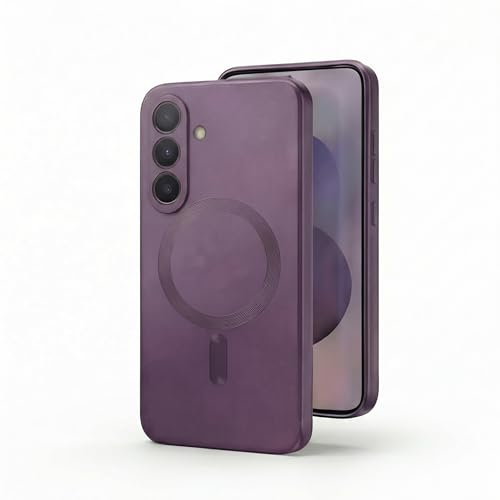 Image of amazon basics Premium Mag-Safe Case for Samsung Galaxy S26 Plus 5G | Shockproof & Anti-Scratch Cover | Soft Silicone with Wireless Charging | Camera Lens Guard - Purple