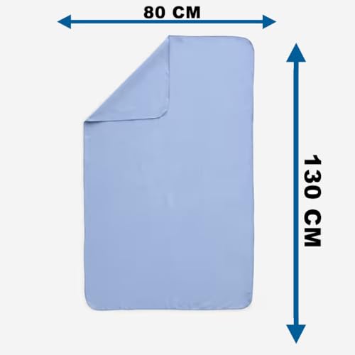 Image of Microfiber Quick Dry Microfibre Towel for Bath (Large, Blue) 80X130Cm Size