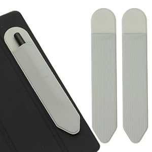 PATIKIL Pencil Holder for Stylus, 2 Pcs Adhesive Elastic Pen Case Sleeve Pouch Stylus Holder Pocket Elastic Pen Pouch Accessories for Tablet Case Notebook Outdoor, Gray