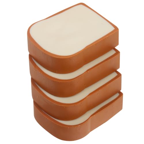 Operitacx 4Pcs Cute Cartoon Toast Erasers Creative Bread Shape Erasers for Drawing Fun School Supplies for Art Projects and Party Favors