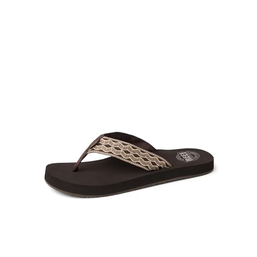 REEF Mens Smoothy Beach Flip Flop, Soft Woven Strap Made From 100% Recycled PET, Brown/Brown, 5 - image 1