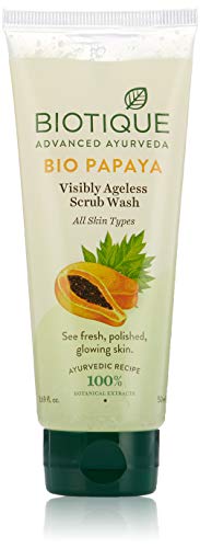 Image of Biotique Bio Papaya Revitalizing Tan Removal Scrub, 75g And Biotique Bio Papaya Exfoliating Face Wash for All Skin Types, 50ml