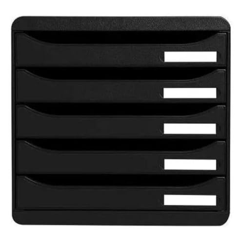 Exacompta 309714D organizer Premium Big Box Plus Ecoblack 5 szuflad o dużej pojemności pojemnik na dokumenty A4+ dla większej ilości miejsca na biurku szafka czarna