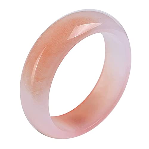 LNNSHX Jade-Armreif, Golddraht, Hellrosa Jade-Armreifen, natürliches Gobi-Jade-Armband für Damen, Jade-Hibiskus-Pulver-Jade-Armband mit Box, 56–62 mm, 58 mm (62 mm).