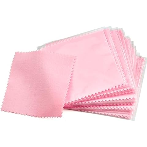 Bcowos 120pcs Jewelry Cleaning Cloth Polishing Cloth Pink - Individually Wrapped Jewelry Polishing Cloths - Silver Polishing Cloth for Jewelry, Gold, Sterling Silver, Platinum, Watch (3.15" x 3.15") Cover
