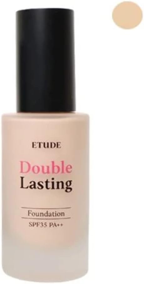 ETUDE New Double Lasting Foundation (Neutral Beige) SPF35/ PA++| High Coverage Weightless Foundation | 24-Hours Lasting Double Cover | Magnet-Like Adherence without Stickiness | Makeup Base