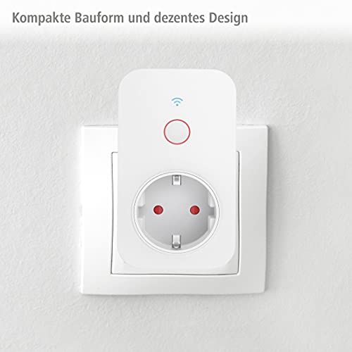 Hama WLAN-Steckdose (funktioniert ohne Hub, 3680 W, ferngesteuert via Amazon Alexa/Google Home/App, 2,4 GHz, Smart Steckdose, kompatibel mit Echo/Echo Dot/Echo Spot/Echo Plus/Echo Show)