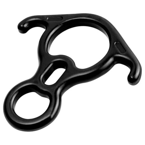 Frewurwer Descensor de Figura 8 de Rescate de 50KN, Equipo de Aseguramiento y Rapel con Orejas Dobladas Grande.