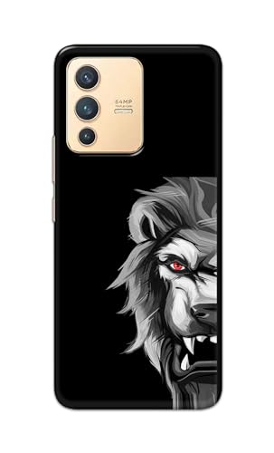 Image of PRINTFIDAA Printed Hard Back Cover Case for Vivo V23 5G Back Cover (Angry Lion) -112