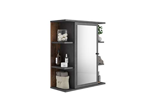 Möbel Armadio a Specchio Legno ingegnerizzato ca. 60 x 71.5 x 25 cm grigio