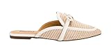 Corkys Footwear Hey Girl Womens Tip Included Pointed Toe Mule - Slip On Flat Dress Shoe - Dainty Bow with Metal Accents - Cushioned Insole - Chic Comfortable Work Office Style - Ivory Combo, Size 8