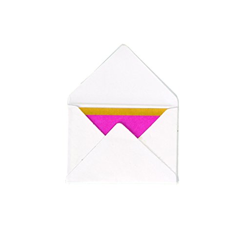 Briefpapier-Set MINI, Umschläge: weiß, Karten: Pink mit Senfgelb