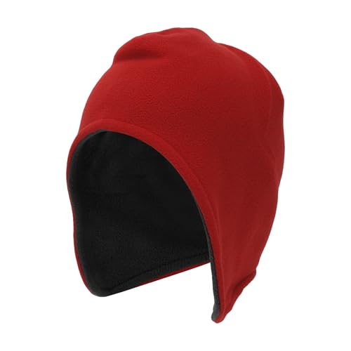 Motoforti Gorra para Ciclismo Protección De Oídos Aislamiento Térmico Forro De Caso Tela Polar Fleece Rojo 27x30cm 1 Pc