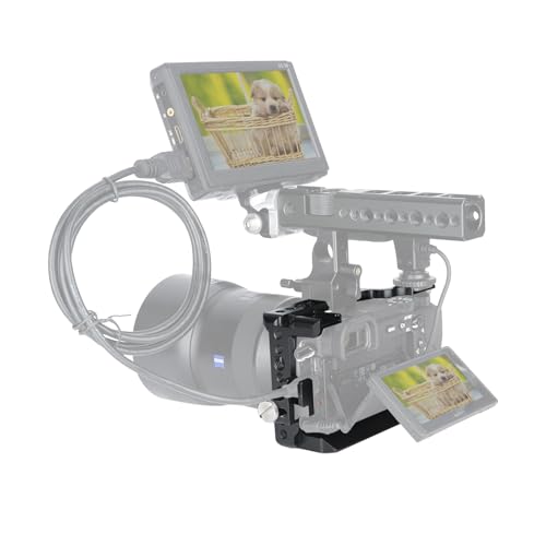 Image of NICEYRIG A6600 Cage with HDMI Cable Clamp for Sony Alpha A6700 Mirrorless Camera, Full Video Cage Built-in Quick Release Plate for ARCA-Swiss Style